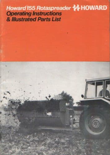 Howard Rotaspreader 155 Operators Manual with Parts List