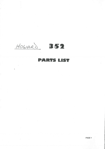 Howard Rotavator 352 Parts Manual