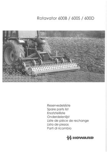 Howard Rotavator 600B, 600S & 60D Parts Manual