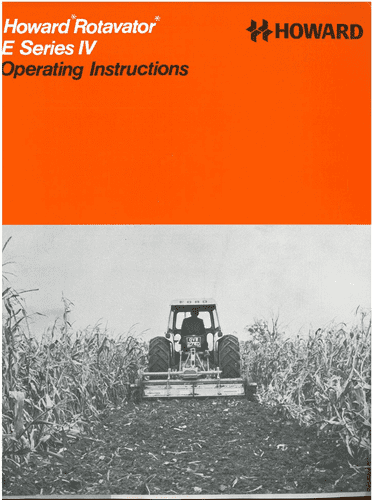 Howard Rotavator E Series IV Operators Manual