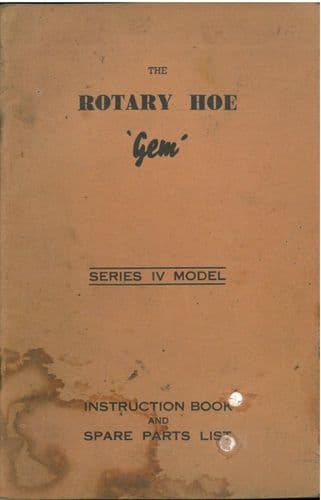 Howard Rotavator Gem IV Operators Manual with Parts List