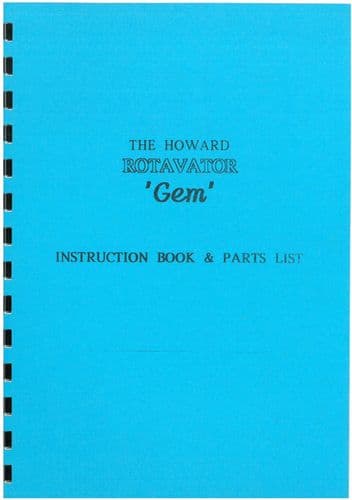 Howard Rotavator Gem Operators Manual with Parts List