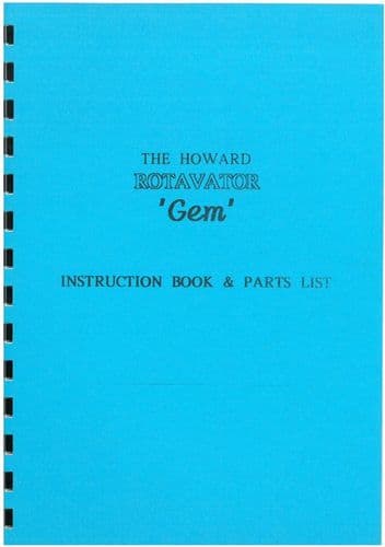 Howard Rotavator Gem Operators Manual with Parts List