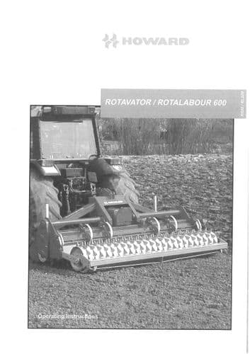 Howard Rotavator Rotalabour R600 & RL600  Operators Manual