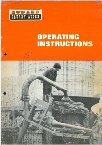 Howard Slurry Auger Model 180 & 600 Operators Manual