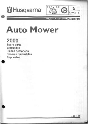 Husqvarna Auto Mower 2000 Parts Manual