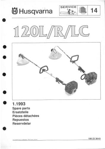 Husqvarna Brush Cutter/Strimmer  120L, R, LC Parts Manual 120 L