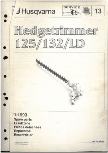 Husqvarna Brush Cutter/Strimmer  125/132 LD Parts Manual
