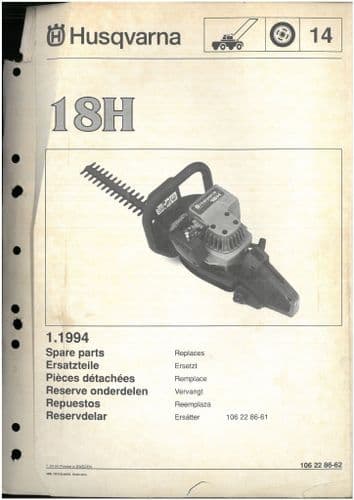 Husqvarna  Brush Cutter/Strimmer 18H Parts Manual
