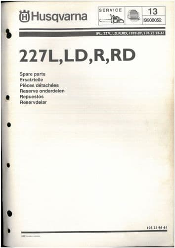Husqvarna  Brush Cutter/Strimmer 227 L, LD, R, RD Parts Manual