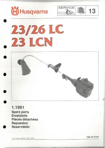 Husqvarna Brush Cutter/Strimmer  23/26 LC, 23 LCN Parts Manual