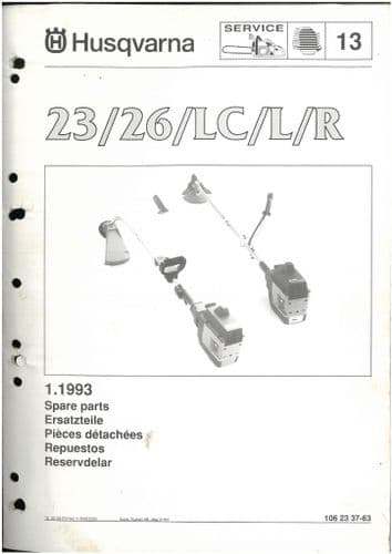 Husqvarna Brush Cutter/Strimmer  23/26 LC, L, R Parts Manual - ORIGINAL
