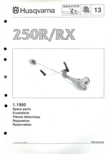 Husqvarna Brush Cutter/Strimmer  250R/RX Parts Manual