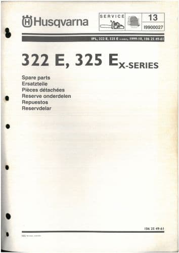 Husqvarna  Brush Cutter/Strimmer 322 E, 325 E X- SERIES Parts Manual