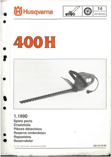 Husqvarna  Brush Cutter/Strimmer 400H Parts Manual