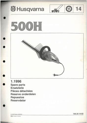 Husqvarna  Brush Cutter/Strimmer 500H Parts Manual