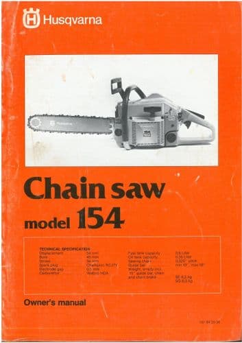 Husqvarna Chain Saw 154 Operators Manual