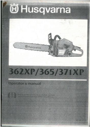 Husqvarna Chain Saw 362XP, 365, 372XP Operators Manual
