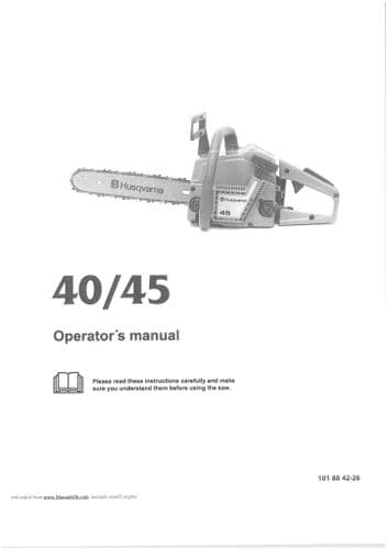 Husqvarna Chain Saw 40 45 Operators Manual