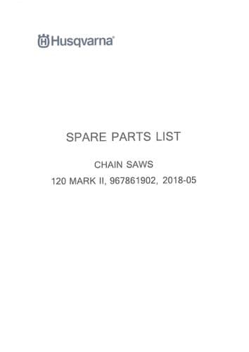 Husqvarna Chainsaw 120 Parts Manual