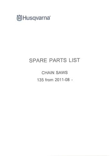 Husqvarna Chainsaw 135 Parts Manual