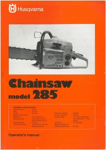 Husqvarna Chainsaw 285 Operators Manual