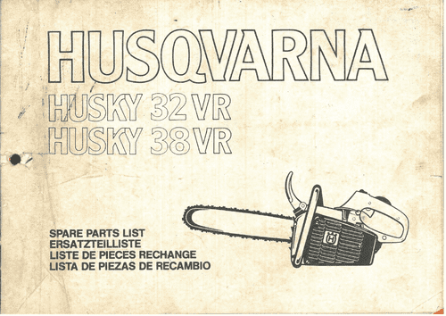 Husqvarna Chainsaw 32VR 38VR  Parts Manual - 32 VR 38 VR
