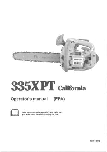 Husqvarna Chainsaw 335XPT California Workshop Service Manual