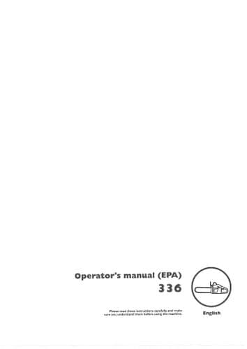 Husqvarna Chainsaw 336 Operators Manual