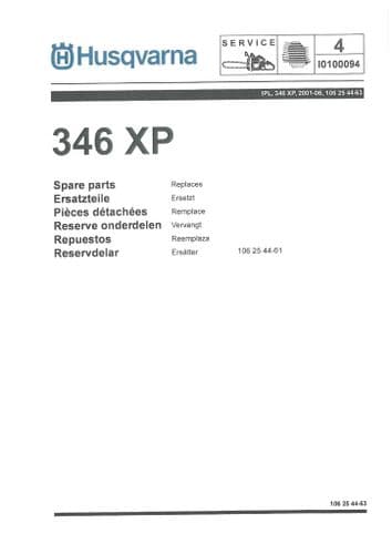 Husqvarna Chainsaw 346XP Parts Manual