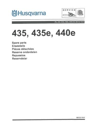 Husqvarna Chainsaw 435 435e 440e Parts Manual