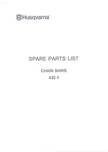 Husqvarna Chainsaw 435 II Parts Manual