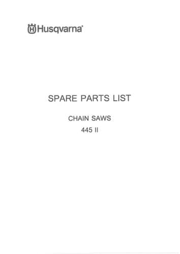 Husqvarna Chainsaw 455 Rancher II Parts Manual (1)