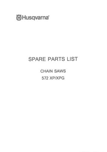 Husqvarna Chainsaw 572XP 572XPG Parts Manual