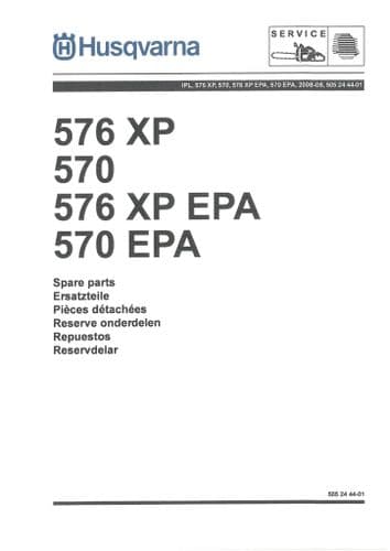Husqvarna Chainsaw 576XP 570 576XPEPA 570EPA Parts Manual