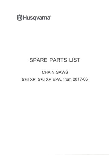Husqvarna Chainsaw 576XP 576XPEPA Parts Manual