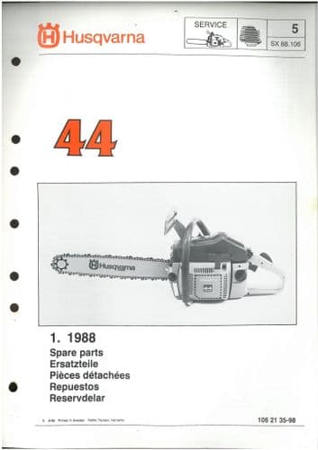 Husqvarna Chainsaw Model 44 Parts Manual