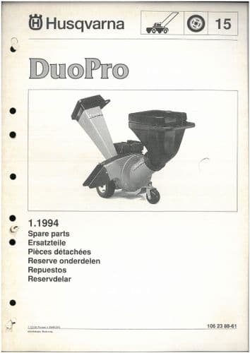Husqvarna Chipper/ Shredder Duo Pro Parts Manual