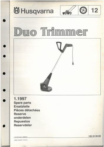 Husqvarna Duo Trimmer Parts Manual