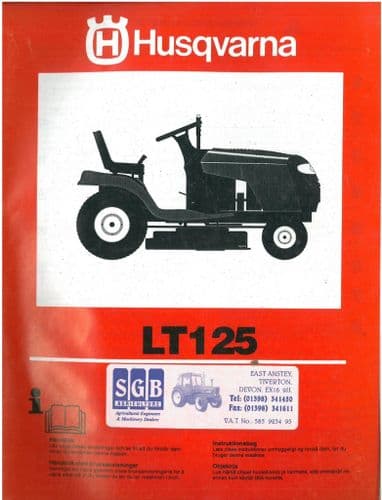 Husqvarna Garden Lawn Tractor Mower LT125 Operators Manual