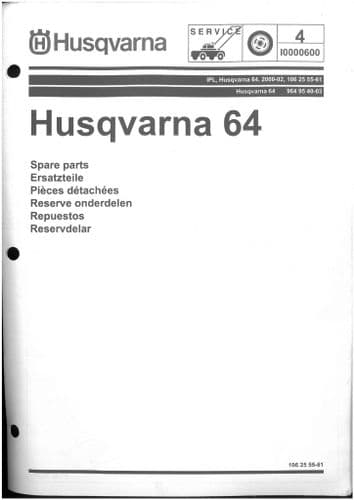 Husqvarna Lawn Mower 64  Parts Manual