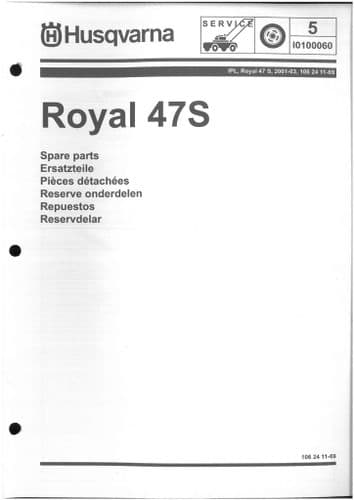 Husqvarna Lawn Mower Royal 47S  Parts Manual