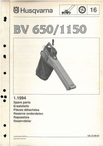Husqvarna Leaf Blower BV 650 1150 Parts Manual