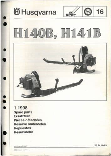 Husqvarna Leaf Blower H140B H141B  Parts Manual