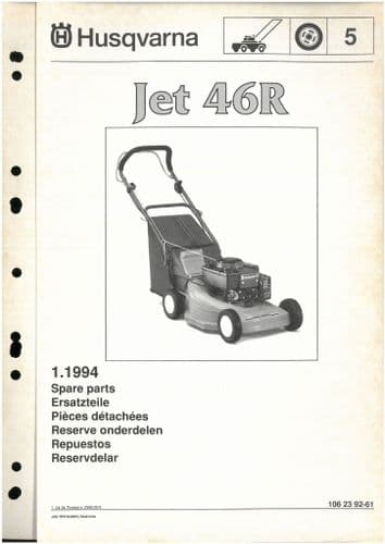 Husqvarna Mower Jet 46R Parts Manual