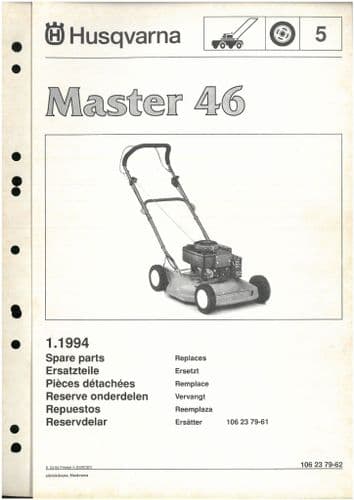 Husqvarna Mower Master 46 Parts Manual