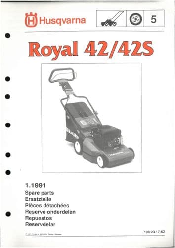 Husqvarna Mower Royal 42/ 42S Parts Manual