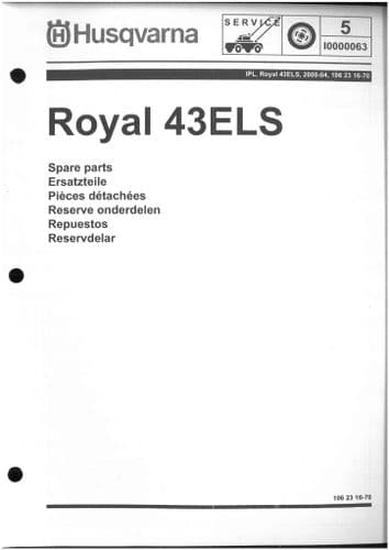 Husqvarna Mower Royal 43 ELS  Parts Manual