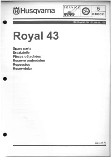Husqvarna Mower Royal 43  Parts Manual
