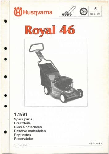 Husqvarna Mower Royal 46 Parts Manual